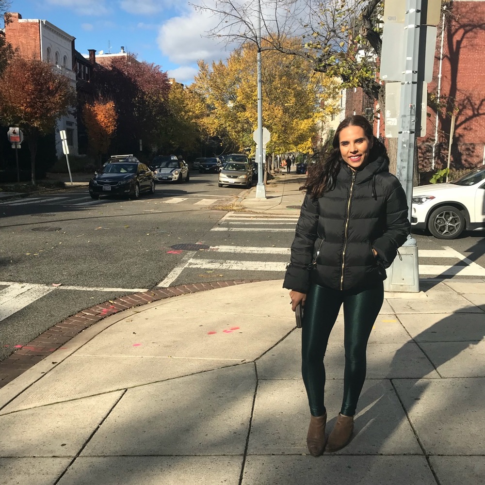 Green American apparel disco pants